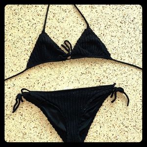 Black crochet 2 piece bikini